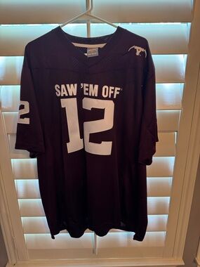 Saw 'Em Off 12 Men's Football Jersey - Black